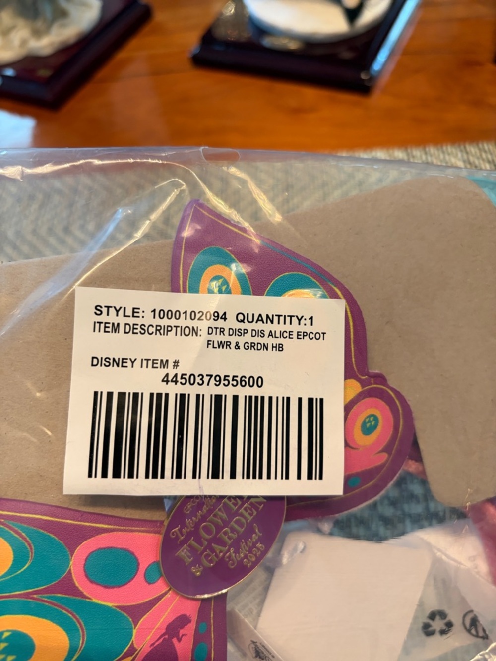 Disney Alice In Wonderland Epcot Purple Butterfly Headband with Floral Accents - Picture 2 of 10